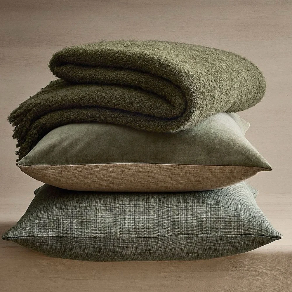 Pottery Barn Belgian Linen Pillow Cover in Hunter